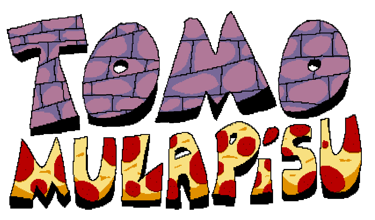 the "pizza tower" logo edited to be in toki pona: the language of good. the logo is written in latin script.